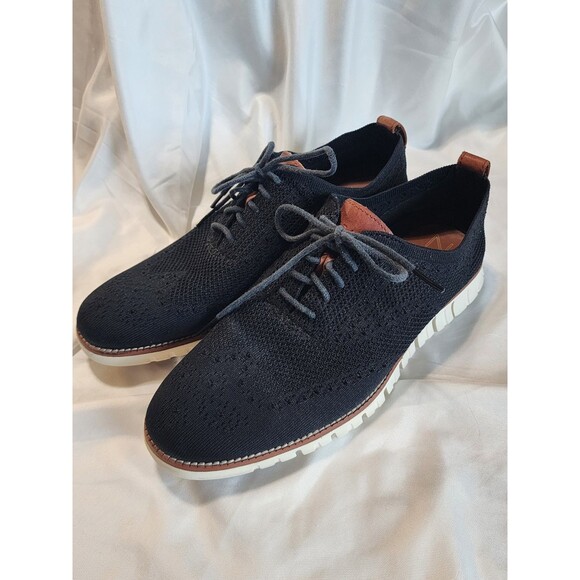 Cole Haan Other - Cole Haan Zerogrand Stitchlite Black Knit Wingtip Shoes C24948 Mens Size 9.5